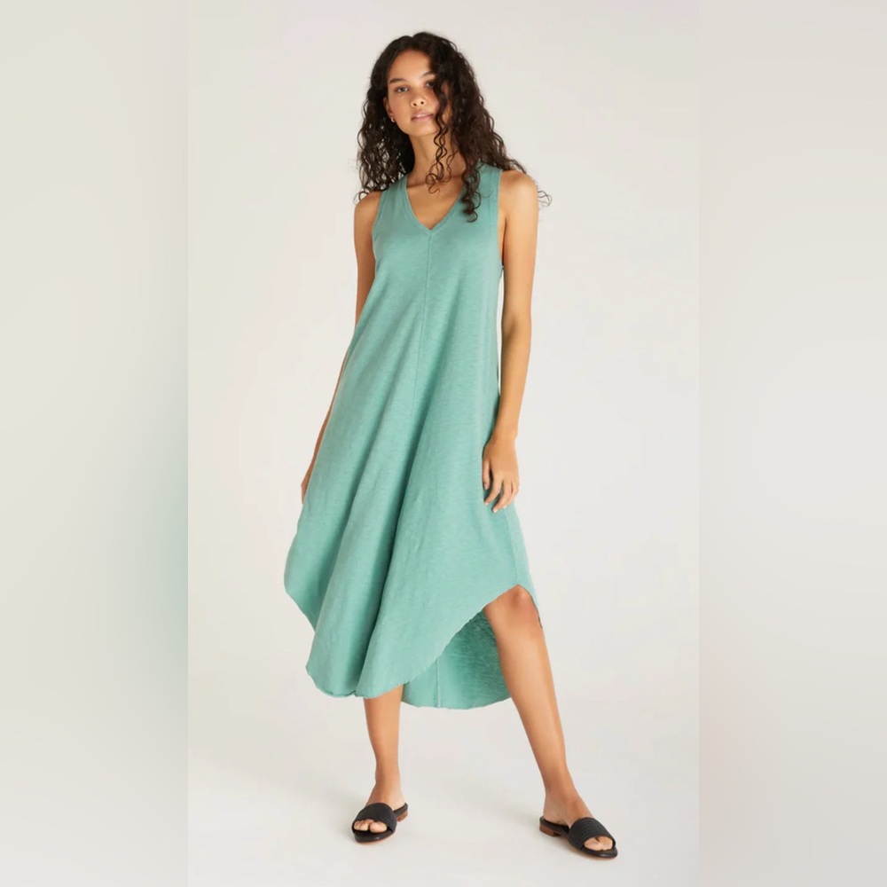 Z Supply Meadow Green Sleeveless V-Neck Maxi Dress